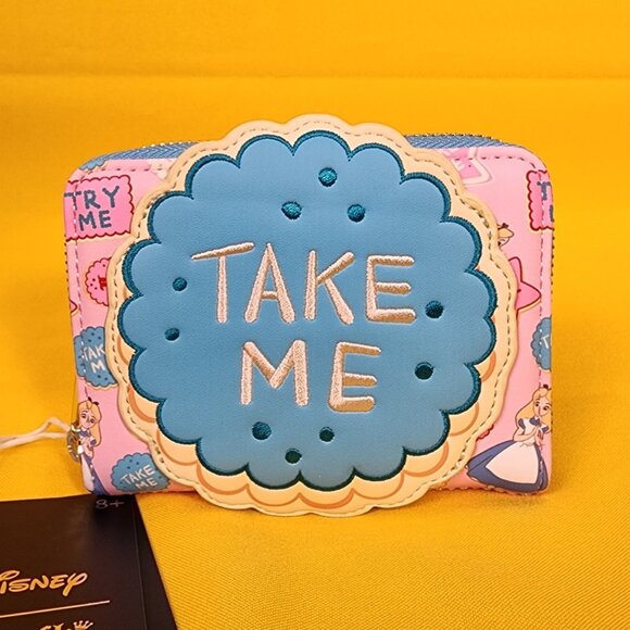 Loungefly Disney Alice in Wonderland Take Me Cookies Zip Wallet NEW - Picture 2 of 13
